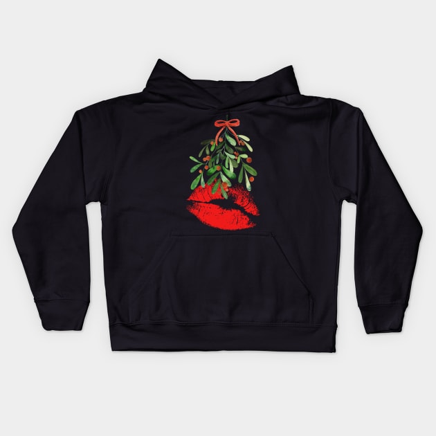 mistletoe kisses Kids Hoodie by sirazgar